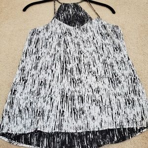 Express reversible black/creme halter top